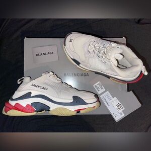 Balenciaga Triple S - White Black Red - size 36